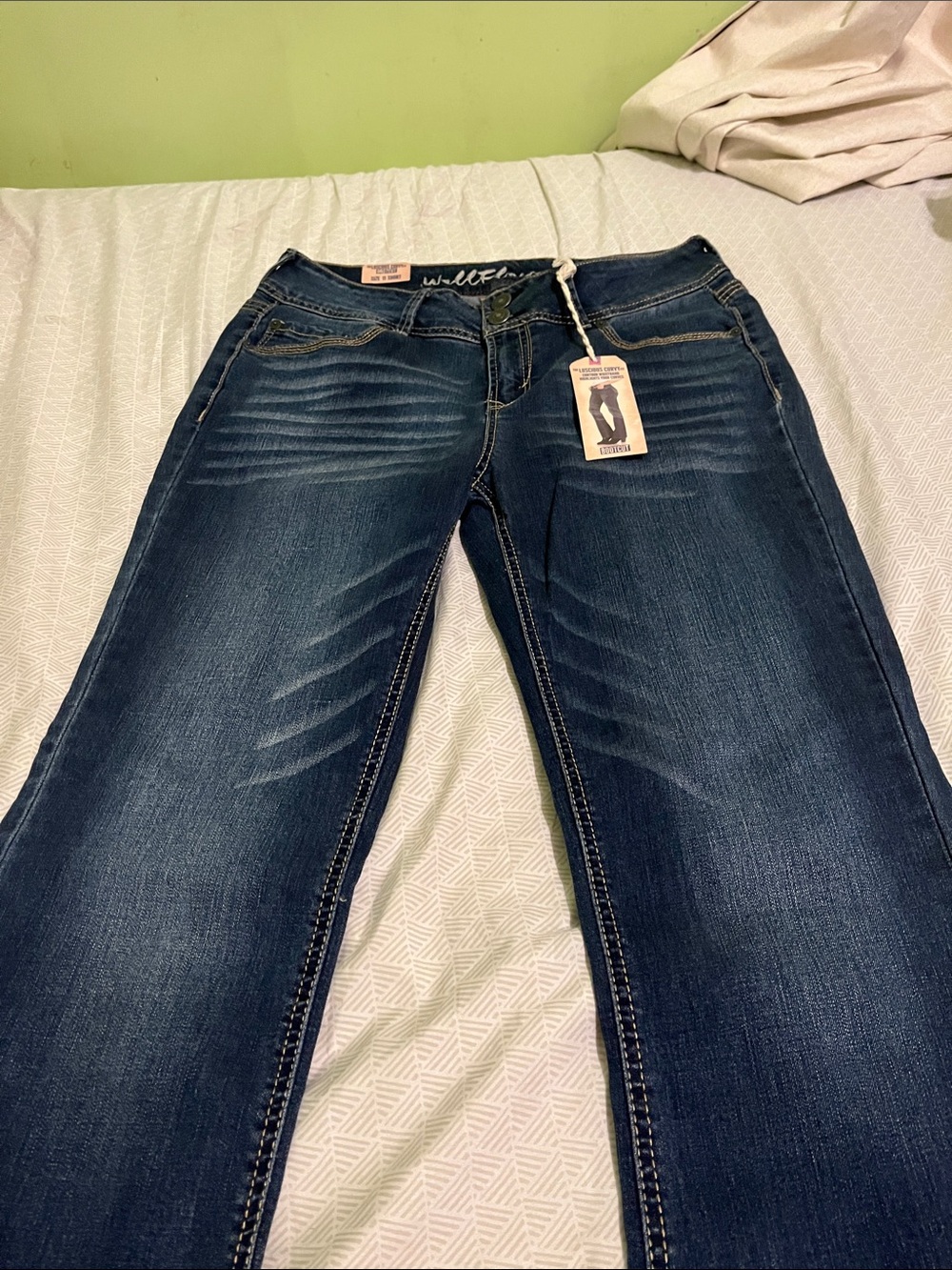 Wallflower Dark Blue Skinny Jeans with Faded Whiskers